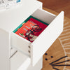 SoBuy ASK05-W Caisson de Bureau Support Imprimante Roulant Organiseur Bureau Mobile Caisson avec Tiroirs et Compartiments Bureau