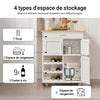 SoBuy FKW45-WN Desserte Étroite sur Roulettes, Plan de Travail en Bois d'Hévéa, 1 Tiroir, Porte-Bouteilles, Chariot de Service Gain de Place – 67x38x86cm, Blanc et Naturel