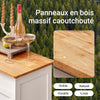 SoBuy FKW45-WN Desserte Étroite sur Roulettes, Plan de Travail en Bois d'Hévéa, 1 Tiroir, Porte-Bouteilles, Chariot de Service Gain de Place – 67x38x86cm, Blanc et Naturel