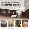 SoBuy FKW45-WN Desserte Étroite sur Roulettes, Plan de Travail en Bois d'Hévéa, 1 Tiroir, Porte-Bouteilles, Chariot de Service Gain de Place – 67x38x86cm, Blanc et Naturel