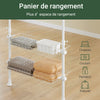 SoBuy KLS04-II-W Portant à vêtements télescopique solide - Penderie ouverte réglable avec tringles et étagères, Porte manteau pour chambre/dressing, Blanc