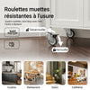 SoBuy FKW22-WN Desserte de Cuisine à Roulettes avec Plan de Travail INOX, 1 Tiroir, 1 Étagère et 2 Portes, Chariot Multifonction – 60x45x92 cm, Blanc et Naturel