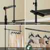 SoBuy FRG34-II-SCH Portant à vêtements télescopique robuste – Penderie ouverte réglable avec tringles et étagères, Porte-manteau pour chambre ou dressing, Noir