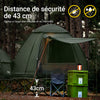 SoBuy OGS32-L-GR Tente de Camping 4 en 1 Pliable 2 Personnes – Lit Surélevé 180 kg, Toit Ouvrant, Matelas, Sac de Couchage, Vert