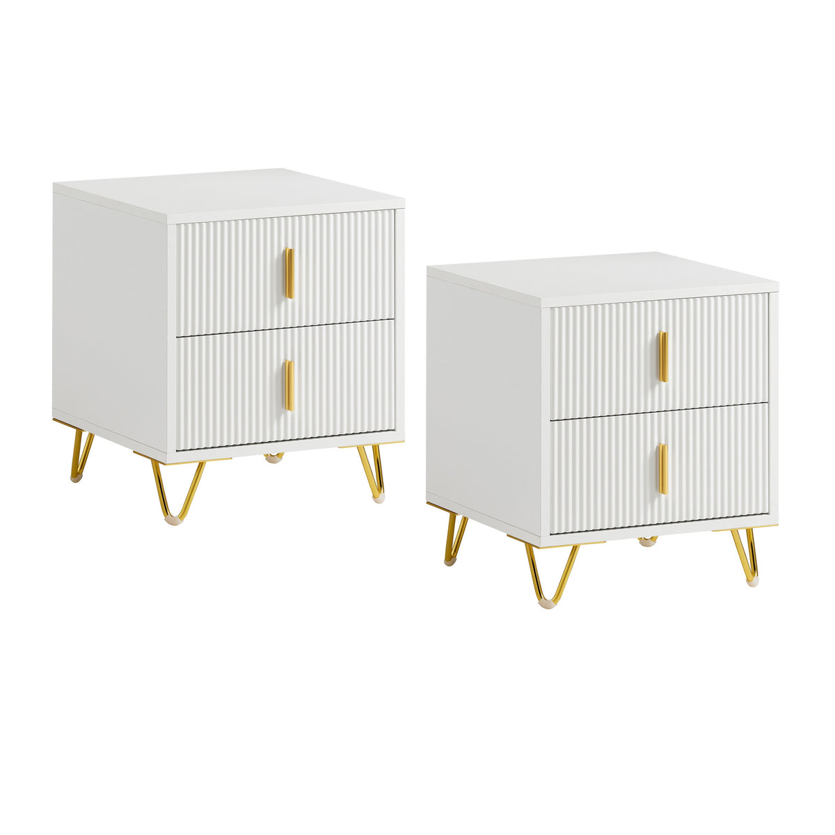 SoBuy FBT115-Wx2 Lot de 2 Table de Chevet - Table de Nuit avec 2 tiroirs, Table d'appoint pour Chambre à Coucher - Meuble de