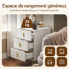 SoBuy FBT115-L-W Table de Chevet - Table de Nuit avec 3 tiroirs, Table d'appoint pour Chambre à Coucher - Meuble de Rangement Moderne, Blanc L40 x P40 x H63 cm