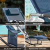 SoBuy OGS28-NB Chaise Longue Transat de Jardin Bascule avec Appui-tête Réglable et Pochette latérale