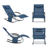 SoBuy OGS28-NB Chaise Longue Transat de Jardin Bascule avec Appui-tête Réglable et Pochette latérale
