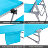SoBuy OGS48-Bx2 Lot de 2 Transat Jardin Extérieur Pliable Bain de Soleil avec Oreiller Chaise Longue avec Pare-Soleil et Poche Latérale Mobilier de Jardin pour Terrasse Piscine Bleu ciel 155x56x81cm