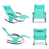 SoBuy OGS28-TB Chaise Longue Transat de Jardin Bascule avec Appui-tête Réglable et Pochette latérale