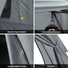 SoBuy OGS32-L-HG Tente de Camping Pliable 4 en 1avec Toit, Sac de Couchage, Matelas Gonflable, 2 Personnes, Gris