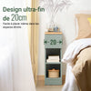 SoBuy FBT111-GR Table de Chevet Table de Nuit Bout de Canapé Table d'Appoint Table Basse avec Tiroir