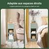 SoBuy FBT111-GR Table de Chevet Table de Nuit Bout de Canapé Table d'Appoint Table Basse avec Tiroir