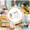 SoBuy KMB113-W Ensemble Table Enfant avec 2 Chaises, Table de Dessin, Bureau Enfant avec 1 Compartiment et 2 Boîtes de Rangement, Étudier et Jouer, Blanc