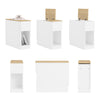 SoBuy FBT162-WN Table d'appoint étroite avec étagère et tiroirs, Table de Chevet Gain de Place pour Petits espaces, W25 x D65 x H60 cm, Blanc et Naturel