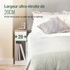 SoBuy FBT111-E-WNx2 Lot de 2 Table de Chevet Étroite avec Station de Charge, Table d'Appoint Fine avec Prise Standard, Port USB et Port Type-C pour Chambre à Coucher et Salon, Blanc 20 x 35 x 60 cm