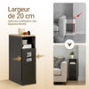 SoBuy FBT149-SCH Table de Chevet Étroite 20 cm, Table d'Appoint Fine avec 2 Tiroirs et Compartiment Ouvert, Chevet de Lit pour Petit Espace, côté canapé ou lit, 20x35x60 cm Noir