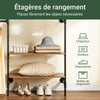 SoBuy KLS19-SCH Portant à Vêtements Mural 265cm, 4 Tringles et 4 Étagères MDF, Charge 120 kg, Fixation Murale et Sol – 265x48x220 cm, Industriel Noir