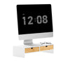 SoBuy BBF02-WN Support Écran PC Rehausseur Ecran PC Bureau avec 2 Tiroirs et Rangement Support Moniteur Universel pour Ordinateur Portable ou Écran Blanc-Naturel 47x18x11cm