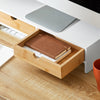 SoBuy BBF02-WN Support Écran PC Rehausseur Ecran PC Bureau avec 2 Tiroirs et Rangement Support Moniteur Universel pour Ordinateur Portable ou Écran Blanc-Naturel 47x18x11cm