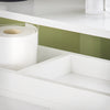 SoBuy BZR02-W Meuble WC Salle de Bain avec roulettes Petit Meuble de Rangement, avec 2 Portes Coulissantes et Étagère Ouverte, Meuble Toilettes pour Espace Réduit Blanc 70x71x20cm