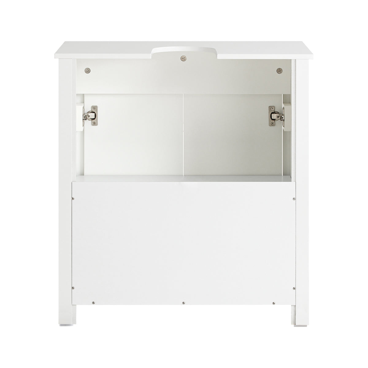 SoBuy BZR101-W Meuble sous Évier Salle de Bain, Meuble Évier de Cuisine avec 2 Portes