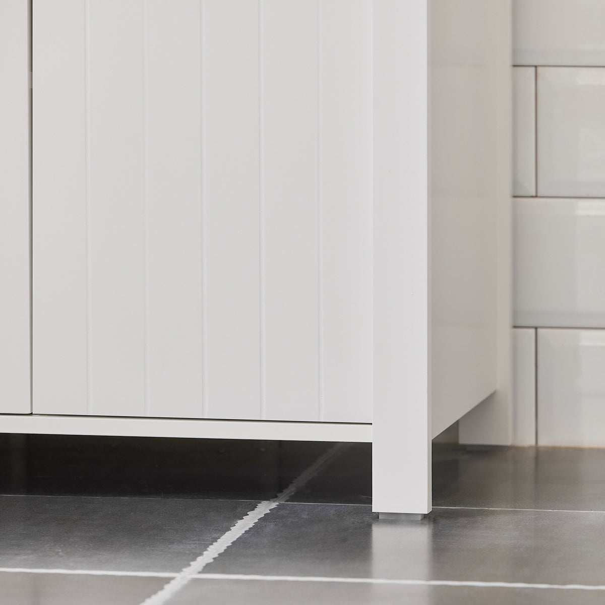SoBuy BZR101-W Meuble sous Évier Salle de Bain, Meuble Évier de Cuisine avec 2 Portes