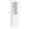 SoBuy BZR102-W Meuble Colonne de Salle de Bain avec Panier Linge, Armoire Haute en Bois, Placard de Rangement Étroit avec 3 Étagères et 1 Sac à Linge Amovible, Blanc, 45 x 35 x 171 cm