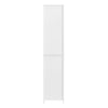 SoBuy BZR102-W Meuble Colonne de Salle de Bain avec Panier Linge, Armoire Haute en Bois, Placard de Rangement Étroit avec 3 Étagères et 1 Sac à Linge Amovible, Blanc, 45 x 35 x 171 cm