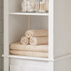 SoBuy BZR102-W Meuble Colonne de Salle de Bain avec Panier Linge, Armoire Haute en Bois, Placard de Rangement Étroit avec 3 Étagères et 1 Sac à Linge Amovible, Blanc, 45 x 35 x 171 cm