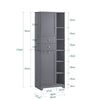 SoBuy BZR104-DG Colonne Salle de Bain Grise 171cm avec Panier à Linge, 6 Étagères et 2 Tiroirs, Anti-Basculement, 70kg – 60x37x171 cm