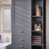 SoBuy BZR104-DG Colonne Salle de Bain Grise 171cm avec Panier à Linge, 6 Étagères et 2 Tiroirs, Anti-Basculement, 70kg – 60x37x171 cm