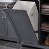 SoBuy BZR104-DG Colonne Salle de Bain Grise 171cm avec Panier à Linge, 6 Étagères et 2 Tiroirs, Anti-Basculement, 70kg – 60x37x171 cm