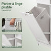 SoBuy BZR104-W Colonne Salle de Bain avec Panier à Linge Intégré – Meuble Gain de Place 171 cm, 6 Étagères et 2 Tiroirs, Blanc