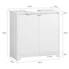 SoBuy BZR108-II-W Meuble sous Lavabo de Salle de Bain, Meuble sous évier, Meuble sous Vasque, Meuble évier de Cuisine, Housse Colonne lavabo avec 2 Portes, 60x30x60 cm, Blanc