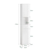 SoBuy BZR109-W Meuble Colonne de Salle de Bain - Armoire Haute de Salle de Bain Étroite avec Étagères Réglables et Compartiment Ouvert - Meuble de Rangement en Bois, Blanc, 30 x 170 x 30 cm
