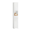 SoBuy BZR109-W Meuble Colonne de Salle de Bain - Armoire Haute de Salle de Bain Étroite avec Étagères Réglables et Compartiment Ouvert - Meuble de Rangement en Bois, Blanc, 30 x 170 x 30 cm