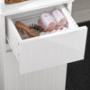 SoBuy BZR109-W Meuble Colonne de Salle de Bain - Armoire Haute de Salle de Bain Étroite avec Étagères Réglables et Compartiment Ouvert - Meuble de Rangement en Bois, Blanc, 30 x 170 x 30 cm