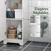 SoBuy BZR109-W Meuble Colonne de Salle de Bain - Armoire Haute de Salle de Bain Étroite avec Étagères Réglables et Compartiment Ouvert - Meuble de Rangement en Bois, Blanc, 30 x 170 x 30 cm