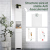 SoBuy BZR109-W Meuble Colonne de Salle de Bain - Armoire Haute de Salle de Bain Étroite avec Étagères Réglables et Compartiment Ouvert - Meuble de Rangement en Bois, Blanc, 30 x 170 x 30 cm