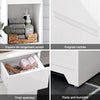 SoBuy BZR109-W Meuble Colonne de Salle de Bain - Armoire Haute de Salle de Bain Étroite avec Étagères Réglables et Compartiment Ouvert - Meuble de Rangement en Bois, Blanc, 30 x 170 x 30 cm