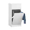 SoBuy BZR110-W Armoire à Linge, Corbeille à Linge, Meuble Bas de Salle de Bain, Armoire Toilette, Panier à Linge