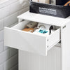 SoBuy BZR110-W Armoire à Linge, Corbeille à Linge, Meuble Bas de Salle de Bain, Armoire Toilette, Panier à Linge