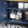 SoBuy BZR113-B Meuble sous-Lavabo – Armoire de Salle de Bain avec Portes – Meuble sous-Vasque, Placard de Rangement Étroit en Bois pour Petits Espaces, Bleu foncé, 60 x 59 x 30 cm