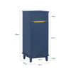 SoBuy BZR114-B Meuble Bleu Salle de Bain Style Bord de Mer – Panier à Linge Rabattable, Pieds Bois
