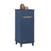SoBuy BZR114-B Meuble Bleu Salle de Bain Style Bord de Mer – Panier à Linge Rabattable, Pieds Bois