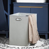 SoBuy BZR114-B Meuble Bleu Salle de Bain Style Bord de Mer – Panier à Linge Rabattable, Pieds Bois