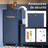 SoBuy BZR114-B Meuble Bleu Salle de Bain Style Bord de Mer – Panier à Linge Rabattable, Pieds Bois