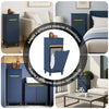 SoBuy BZR114-B Meuble Bleu Salle de Bain Style Bord de Mer – Panier à Linge Rabattable, Pieds Bois