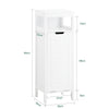 SoBuy BZR122-W Meuble de Salle de Bain avec Panier à Linge – Armoire de Salle de Bain Compacte avec Sac Abattant – Meuble de Rangement Gain de Place en Bois, Blanc, 30 x 90 x 30 cm